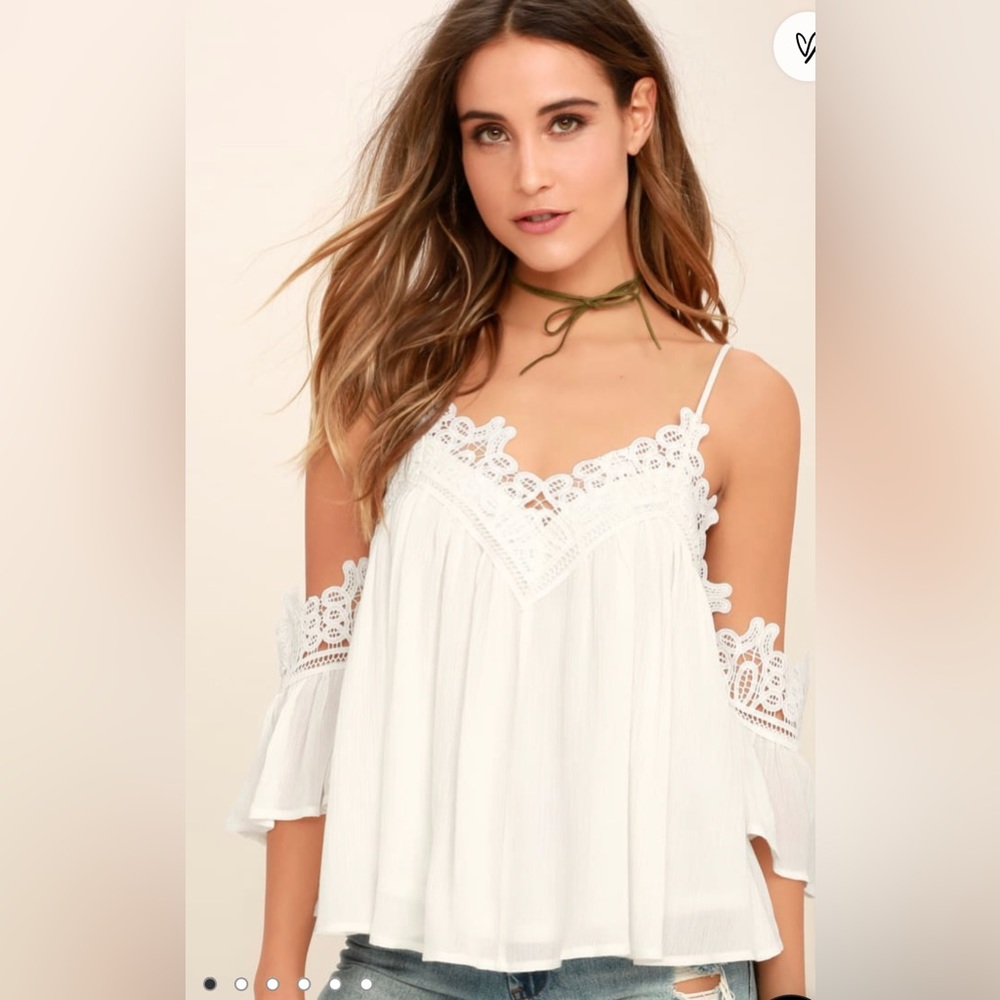 White Lace Off-the-Shoulder Top